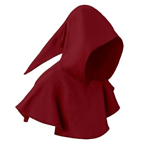 LOSSLO Unisex Gugel Mittelalter,Gugel Kapuze Herren Damen,Gugel Umhang mit Kapuze Renaissance Kapuzenumhang Cape Hood Vintage Gothic Cowl Hut Schal Viking Cosplay Halloween Karneval Kostüm Schwarz von LOSSLO