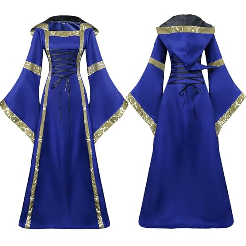 Mittelalter Kleider Damen mit Kapuze - Renaissance Maxikleid Trompetenärmel Neu 2025 Halloween Cosplay Kleid Bodenlanges Freizeitkleid Karneval Outfit Hexen Club Party Outfite Hexenkleid Cosplay Mittelalter Kleider Damen mit Kapuze - Renaissance Maxikleid Trompetenärmel Neu 2025 Halloween Cosplay Kleid Bodenlanges Freizeitkleid Karneval Outfit Hexen Club Party Outfite Hexenkleid Cosplay von LOSSLO