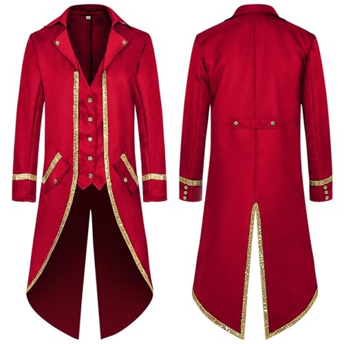 Neu 2025 Steampunk Jacke Herren - Gothic Frack Herren Lang Trendy Grün Renaissance Mantel Viktorianische Hof Gehrock Elegant Tuxedo Theater Performance Vampir Kleidung Halloween Kostüm Neu 2025 Steampunk Jacke Herren - Gothic Frack Herren Lang Trendy Grün Renaissance Mantel Viktorianische Hof Gehrock Elegant Tuxedo Theater Performance Vampir Kleidung Halloween Kostüm von LOSSLO