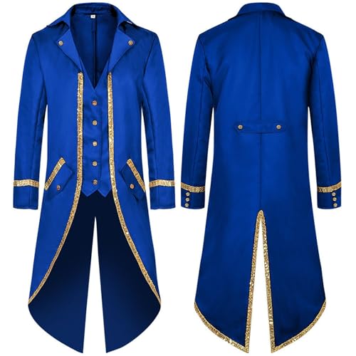 Neu 2025 Steampunk Jacke Herren - Gothic Frack Herren Lang Trendy Grün Renaissance Mantel Viktorianische Hof Gehrock Elegant Tuxedo Theater Performance Vampir Kleidung Halloween Kostüm Neu 2025 Steampunk Jacke Herren - Gothic Frack Herren Lang Trendy Grün Renaissance Mantel Viktorianische Hof Gehrock Elegant Tuxedo Theater Performance Vampir Kleidung Halloween Kostüm von LOSSLO