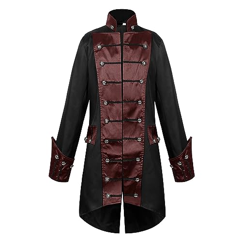 Steampunk Herren Mantel - Gothic Frack Herren Lang Mode Schwarz Frack Stehkragen Retro Renaissance Gehrock Viktorianische Hof Elegant Tuxedo Theater Performance-Kleidung Halloween Kostüm Steampunk Herren Mantel - Gothic Frack Herren Lang Mode Schwarz Frack Stehkragen Retro Renaissance Gehrock Viktorianische Hof Elegant Tuxedo Theater Performance-Kleidung Halloween Kostüm von LOSSLO