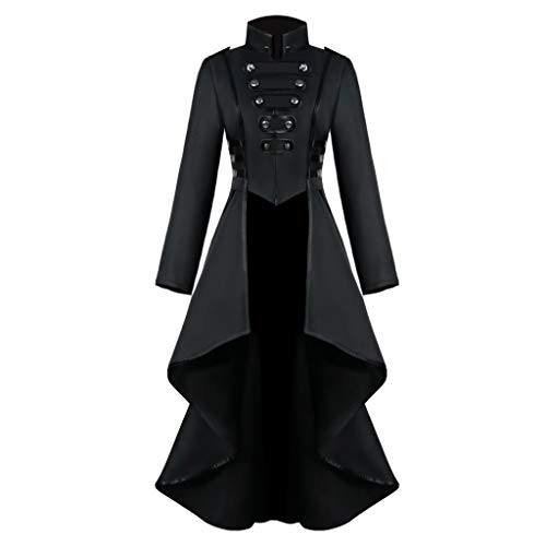 Steampunk Jacke Damen ,Gothic Mantel Damen,Mittelalter Kleidung Retro Vintage Gehrock Frack Jacke Spitzen Punk Mäntel Viktorianischer Trenchcoat Cosplay Uniform Karneval Halloween Kostüm für Frauen von LOSSLO