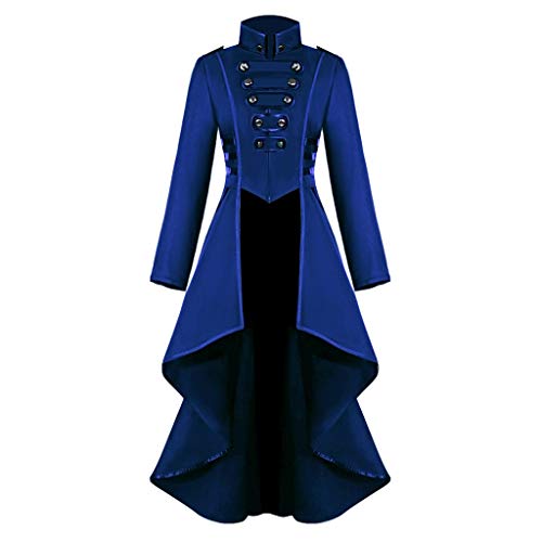 Steampunk Jacke Damen ,Gothic Mantel Damen,Mittelalter Kleidung Retro Vintage Gehrock Frack Jacke Spitzen Punk Mäntel Viktorianischer Trenchcoat Cosplay Uniform Karneval Halloween Kostüm für Frauen von LOSSLO