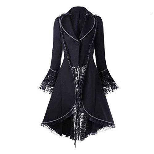 Steampunk Jacke Damen ,Gothic Mantel Damen,Mittelalter Kleidung Retro Vintage Gehrock Frack Jacke Spitzen Punk Mäntel Viktorianischer Trenchcoat Cosplay Uniform Karneval Halloween Kostüm für Frauen von LOSSLO