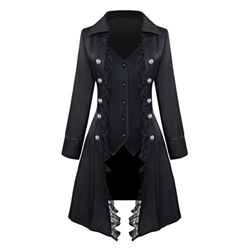 Steampunk Jacke Damen ,Gothic Mantel Damen,Mittelalter Kleidung Retro Vintage Gehrock Frack Jacke Spitzen Punk Mäntel Viktorianischer Trenchcoat Cosplay Uniform Karneval Halloween Kostüm für Frauen Steampunk Jacke Damen ,Gothic Mantel Damen,Mittelalter Kleidung Retro Vintage Gehrock Frack Jacke Spitzen Punk Mäntel Viktorianischer Trenchcoat Cosplay Uniform Karneval Halloween Kostüm für Frauen von LOSSLO