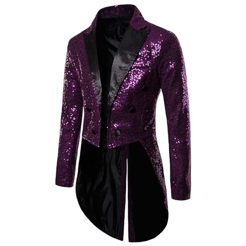 Steampunk Jacke Herren Pailletten - Gothic Mantel Herren Midi Trendy Schwarz Glitzer Frack Viktorianische Hof Gehrock Elegant Tuxedo Renaissance Theater Performance Piraten Kleidung Halloween Kostüm Steampunk Jacke Herren Pailletten - Gothic Mantel Herren Midi Trendy Schwarz Glitzer Frack Viktorianische Hof Gehrock Elegant Tuxedo Renaissance Theater Performance Piraten Kleidung Halloween Kostüm von LOSSLO