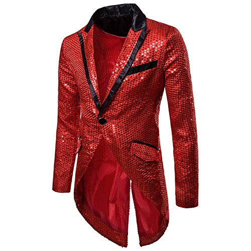 Steampunk Mantel Herren Pailletten - Gothic Frack Herren Lang Glitzer Mantel Renaissance Gehrock Viktorianische Hof 70er Disco Glitzerjacke Elegant Tuxedo Theater Performance-Kleidung Halloween Kostüm Steampunk Mantel Herren Pailletten - Gothic Frack Herren Lang Glitzer Mantel Renaissance Gehrock Viktorianische Hof 70er Disco Glitzerjacke Elegant Tuxedo Theater Performance-Kleidung Halloween Kostüm von LOSSLO