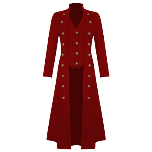 Steampunk Mantel Herren Zweireihig - Gothic Trenchcoat Herren Lang Schwarz Renaissance Jacke Viktorianische Hof Gehrock Retro Cosplay Uniform Elegant Performance-Kleidung Halloween Kostüm Steampunk Mantel Herren Zweireihig - Gothic Trenchcoat Herren Lang Schwarz Renaissance Jacke Viktorianische Hof Gehrock Retro Cosplay Uniform Elegant Performance-Kleidung Halloween Kostüm von LOSSLO