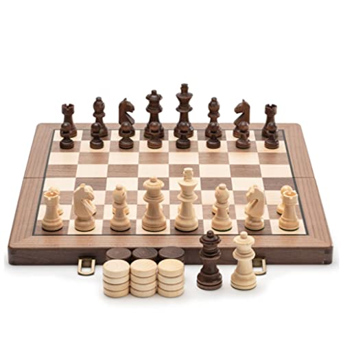 LOSTIS Schachbrett Schach 15-Zoll-Walnuss-handgefertigte Schach-Checker-Holzset mit 2 zusätzlichen Queens, 2 in 1 Brettspiel mit Filzspiel-Board innen zur Lagerung Schachspiel Schach Set LOSTIS Schachbrett Schach 15-Zoll-Walnuss-handgefertigte Schach-Checker-Holzset mit 2 zusätzlichen Queens, 2 in 1 Brettspiel mit Filzspiel-Board innen zur Lagerung Schachspiel Schach Set von LOSTIS