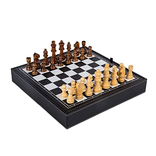LOSTIS Schachbrett Schach Schach-Set mit Storager, hölzernen Schachstücke, 12,6 * 12.6inch MDF Schachbrett, Geschenkschach. Schachspiel Schach Set von LOSTIS