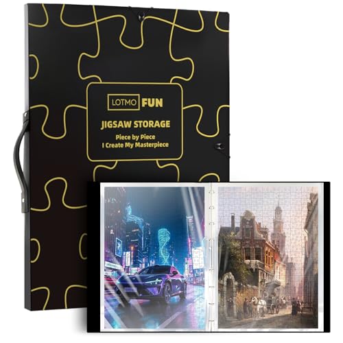 LOTMOFUN Puzzle-Aufbewahrungsordner für 1000 Teile: Puzzle-Organizer großer Kapazität mit 25 Taschen, Platz für 50 Puzzlesätze, staubdicht und schützend, ideale Puzzle-Zubehör, ideal als Weihnachts von LOTMOFUN