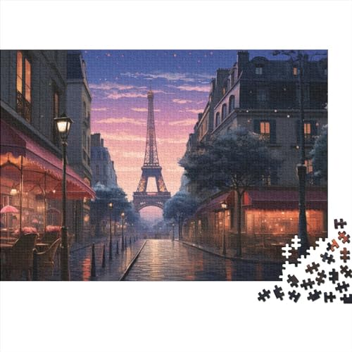 2023 Hölzern Puzzle Abend in Paris, Familienurlaub-Puzzle 500 Teile Puzzles, Frankreich Puzzles,Hausdekoration, Erwachsene von LOUSON