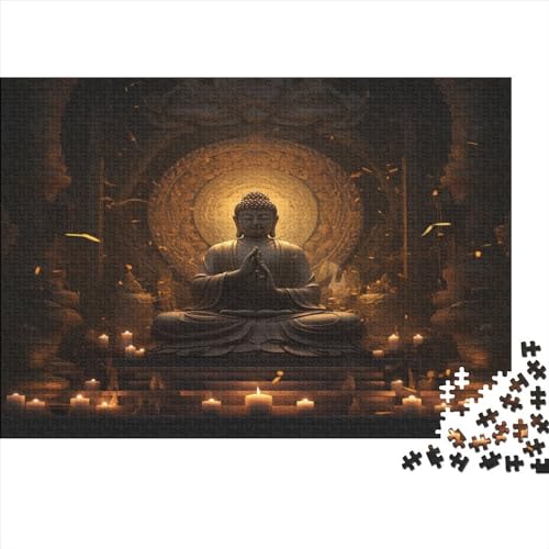 2023 Hölzern Puzzle Buddha, Familienurlaub-Puzzle 500 Teile Puzzles, Puzzles,Hausdekoration, Erwachsene von LOUSON