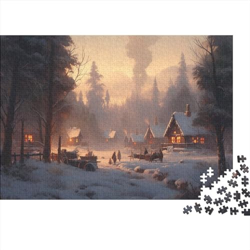 2023 Hölzern Puzzle Christmas Scenes, Familienurlaub-Puzzle 1000 Teile Puzzles, Gift Puzzles,Hausdekoration, Erwachsene von LOUSON