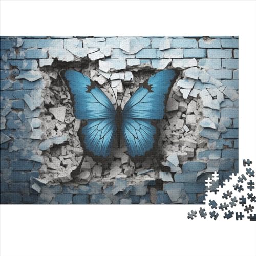 2023 Hölzern Puzzle Schmetterling mit 3D-Effekt, Familienurlaub-Puzzle 500 Teile Puzzles, Tier Puzzles,Hausdekoration, Erwachsene von LOUSON