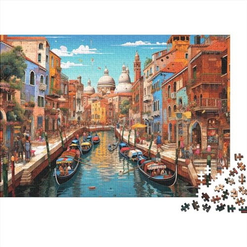 2023 Hölzern Puzzle Venedig, Familienurlaub-Puzzle 500 Teile Puzzles, Bunte Bilder Puzzles,Hausdekoration, Erwachsene von LOUSON