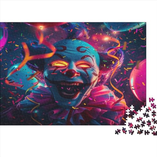 2023 Hölzern Puzzle lustige Clown-Neonmasken, Familienurlaub-Puzzle 1000 Teile Puzzles, Puzzles,Hausdekoration, Erwachsene von LOUSON