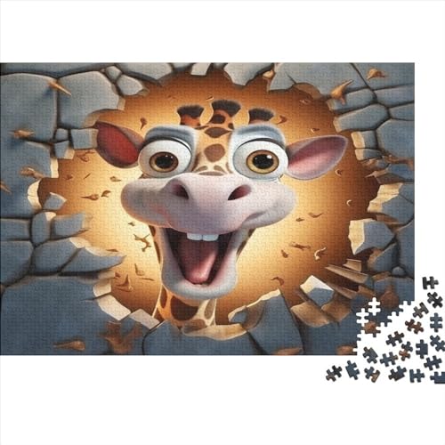 3D-Effekt Lustige Giraffe Puzzles 300 Teile für Erwachsene Puzzles für Erwachsene 300 Teile Puzzle Lernspiele Tier von LOUSON