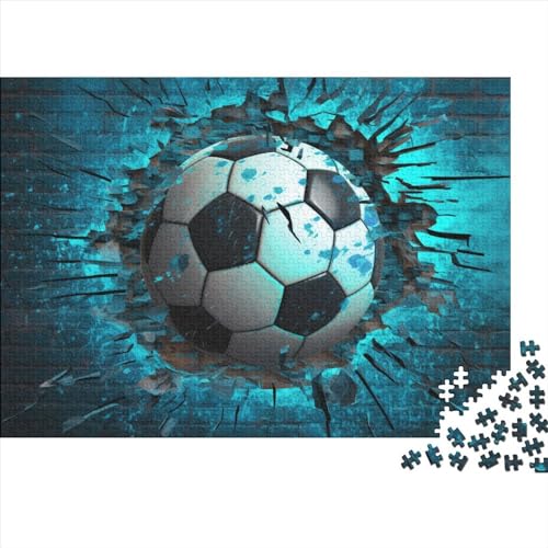 3D-Fußball-Puzzles 1000 Teile für Erwachsene Puzzles für Erwachsene 1000 Teile Holzpuzzle Lernspiele Fußball von LOUSON