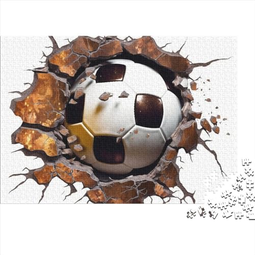 3D-Fußball-Puzzles aus Holz für Erwachsene, 1000-teiliges Puzzle für Erwachsene, herausforderndes Spiel, Fußball von LOUSON