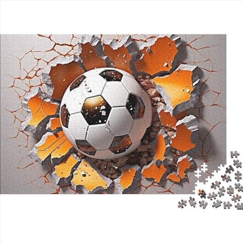 3D-Fußball-Puzzles aus Holz für Erwachsene, 500-teiliges Puzzle für Erwachsene, herausforderndes Spiel, Fußball von LOUSON