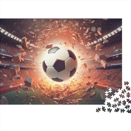 3D-Fußball-Puzzles aus Holz für Erwachsene, 500-teiliges Puzzle für Erwachsene, herausforderndes Spiel, Fußball von LOUSON