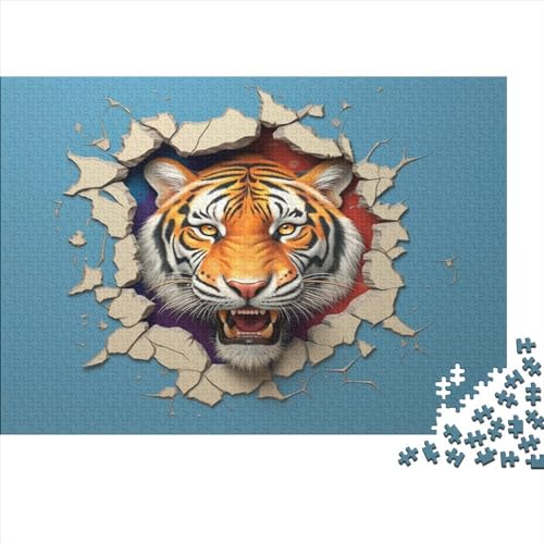 3D-Puzzle mit zerrissenem Wand-Effekt, 300-teiliges Puzzle für Erwachsene, Tiere, 300 Teile (40 x 28 cm) von LOUSON