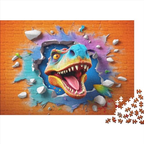 3D Zerrissene Wandeffekt-Puzzles 300 Teile für Erwachsene Puzzles für Erwachsene 300 Teile Puzzle Lernspiele Dinosaurier von LOUSON