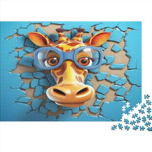 3D Zerrissene Wandeffekt-Puzzles für Erwachsene, 300-teiliges Puzzle für Erwachsene, herausforderndes Spiel, Tier von LOUSON