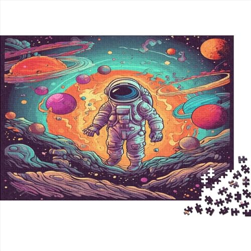 Cartoon Astronaut Jigsaw Puzzles 300 Teile für Erwachsene Jigsaw Puzzles für Erwachsene 300 Teile Holzpuzzle Lernspiele Galaxie von LOUSON