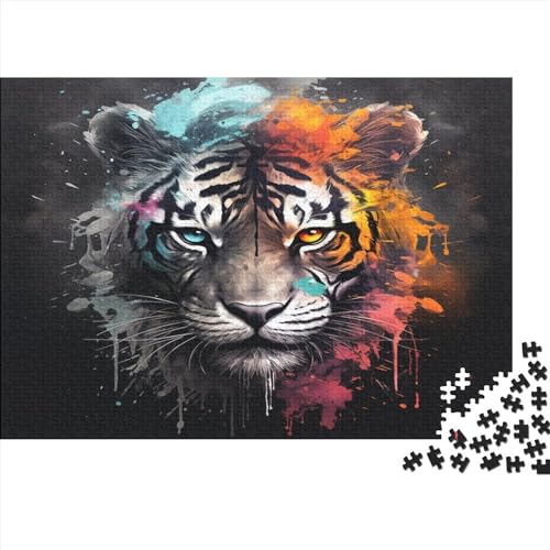 Colorful & Tiger Puzzle für Erwachsene, 1000 Teile, 40 x 28 cm, 300 Teile von LOUSON