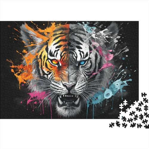 Colorful & Tiger Puzzle für Erwachsene, 1000 Teile, 40 x 28 cm, 300 Teile von LOUSON