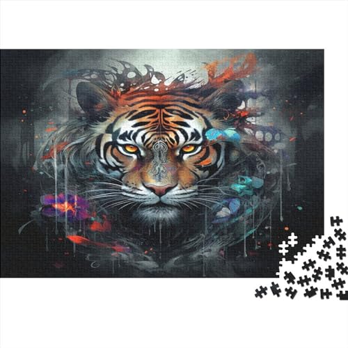 Colorful & Tiger Puzzle für Erwachsene, 1000 Teile, 40 x 28 cm, 300 Teile von LOUSON