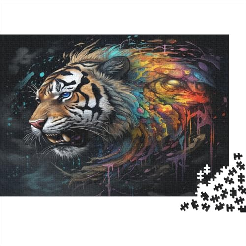 Colorful & Tiger Puzzle für Erwachsene, 1000 Teile (75 x 50 cm) von LOUSON
