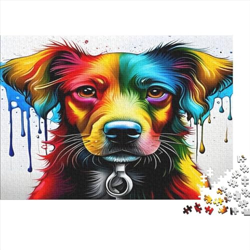 Dog Puzzle 300 Teile für Erwachsene Tier Jigsaw Puzzle, einzigartiges Design, 300 Stück (40 x 28 cm) (Holz) von LOUSON