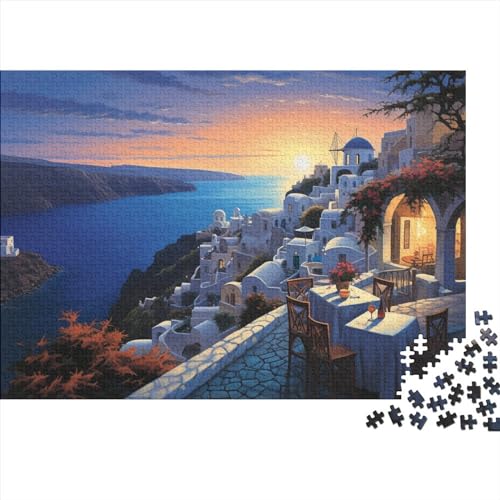 Evening in Santorini 1000 Teile Puzzle für Erwachsene, 1000 Teile (75 x 50 cm) von LOUSON