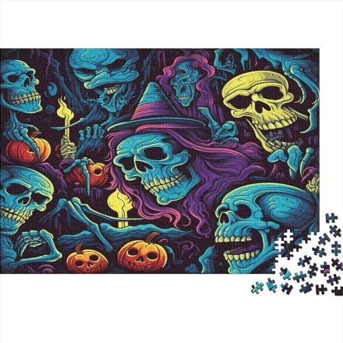 Halloween Elements Puzzle für Erwachsene, 500 Teile Puzzle für Erwachsene, herausforderndes Spiel, Horror von LOUSON