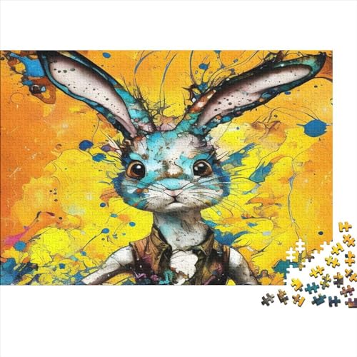 Hare Puzzle für Erwachsene – Puzzle 1000 Teile Tiere Erwachsene und Kinder ab 14 Jahren – hochwertiges Puzzle 1000 Stück (75 x 50 cm) – aus Holz von LOUSON