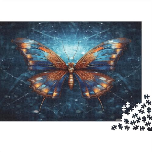 Hölzern 3D Effect Puzzle, 500 Hölzern Puzzle Teile Im Adventskalender 2023, Geschenke Für Jungen, Mädchen, Familie Und Freunde Zu Weihnachten(Abstract Butterfly) von LOUSON