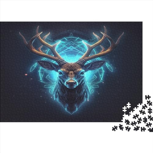 Hölzern Colourful Puzzle, 1000 Hölzern Puzzle Teile Im Adventskalender 2023, Geschenke Für Jungen, Mädchen, Familie Und Freunde Zu Weihnachten(Magic Deer) von LOUSON