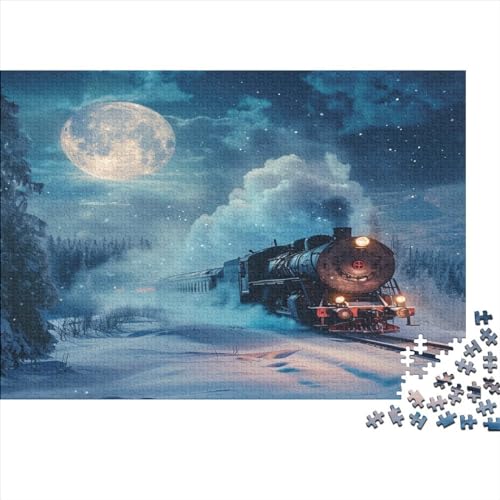 Hölzern Puzzle, 1000 Hölzern Puzzle Teile Im Adventskalender 2023, Geschenke Für Jungen, Mädchen, Familie Und Freunde Zu Weihnachten(Dreamtrain (8)) von LOUSON