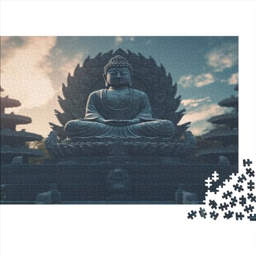 Hölzern Puzzle, 500 Hölzern Puzzle Teile Im Adventskalender 2023, Geschenke Für Jungen, Mädchen, Familie Und Freunde Zu Weihnachten(Buddha) von LOUSON