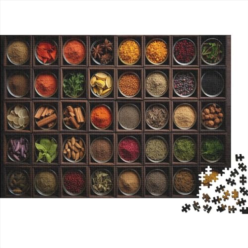 Hölzern Puzzle, 500 Hölzern Puzzle Teile Im Adventskalender 2023, Geschenke Für Jungen, Mädchen, Familie Und Freunde Zu Weihnachten(Colourful Spices (5)) von LOUSON