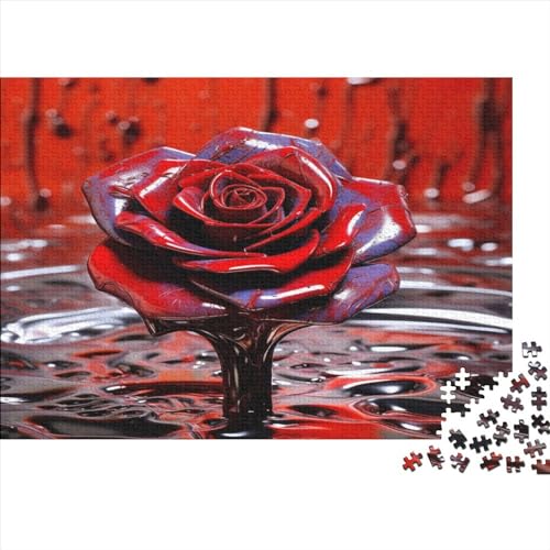 Hölzern Puzzle 1000 Teile 3D Red Rose - Farbenfrohes Puzzle Für Erwachsene in Bewährter Qualität () 1000pcs (75x50cm) von LOUSON