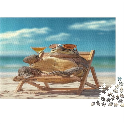 Hölzern Puzzle 1000 Teile Turtle - Farbenfrohes Puzzle Für Erwachsene in Bewährter Qualität () 1000pcs (75x50cm) von LOUSON