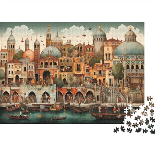 Hölzern Puzzle 1000 Teile Venedig - Farbenfrohes Puzzle Für Erwachsene in Bewährter Qualität (Bunte Bilder) 1000pcs (75x50cm) von LOUSON