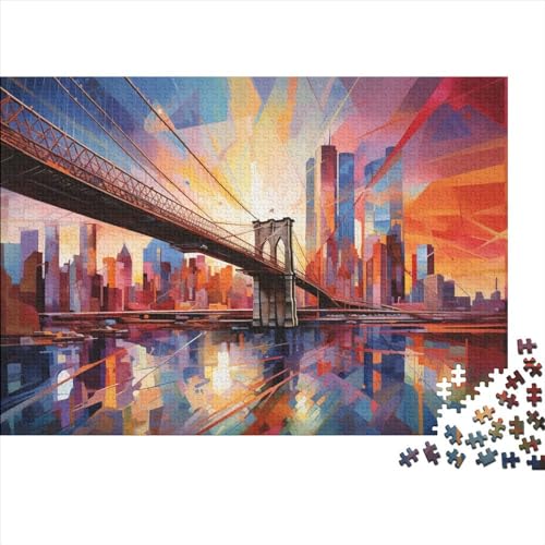 Hölzern Puzzle 2023, Adventskalender Puzzle 1000 Hölzern Teile Weihnachtskalender 2023 Männer Frauen Geschenke Jigsaw Puzzle Adventskalender Geschenke - New Yorker Themenstadt von LOUSON