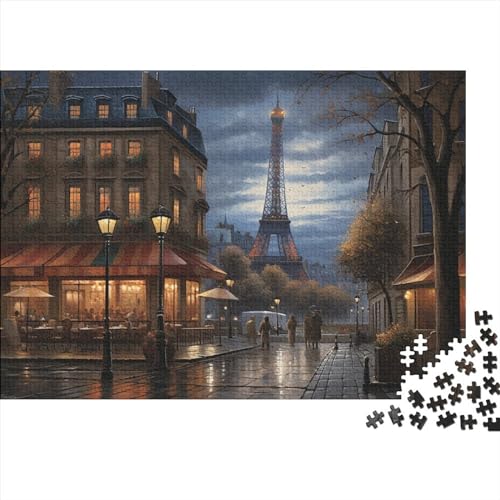 Hölzern Puzzle 2023, Adventskalender Puzzle 300 Hölzern Teile Weihnachtskalender 2023 Männer Frauen Geschenke Jigsaw Puzzle Adventskalender Geschenke - Abend in Paris von LOUSON