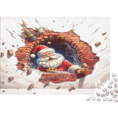 Hölzern Puzzle 2023, Adventskalender Puzzle 500 Hölzern Teile Weihnachtskalender 2023 Männer Frauen Geschenke Jigsaw Puzzle Adventskalender Geschenke - Santa Claus von LOUSON