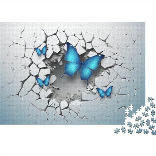 Hölzern Puzzle 2023, Adventskalender Puzzle 500 Hölzern Teile Weihnachtskalender 2023 Männer Frauen Geschenke Jigsaw Puzzle Adventskalender Geschenke - Schmetterling mit 3D-Effekt von LOUSON